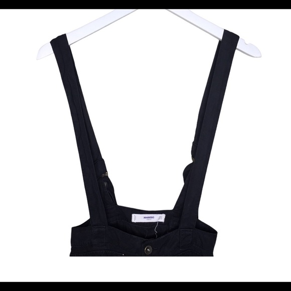 MANGO CASUAL Jean Pinafore/Overall Skirt With Pockets Black Size XS - Picture 5 of 8